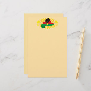 Burkina Faso kaart, vlag en revolutie vuist Briefpapier