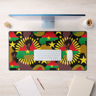 Burkina Faso kaart, vlag en revolutie vuist Bureaumat