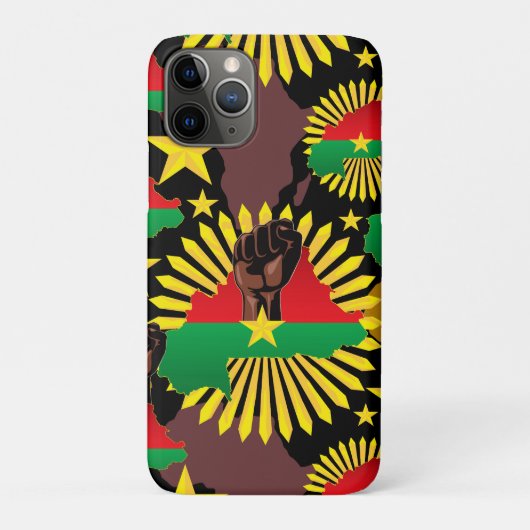 Burkina Faso kaart, vlag en revolutie vuist Case-Mate iPhone Case (Achterkant)