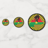Burkina Faso kaart, vlag en revolutie vuist Confetti (Voorkanten)