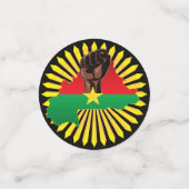 Burkina Faso kaart, vlag en revolutie vuist Confetti (Kleine voorkant)