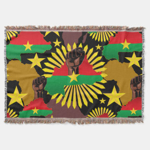 Burkina Faso kaart, vlag en revolutie vuist Deken