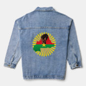 Burkina Faso kaart, vlag en revolutie vuist Denim Jacket (Achterkant)