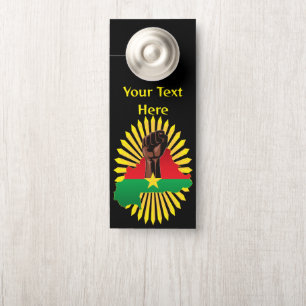 Burkina Faso kaart, vlag en revolutie vuist Deurhanger