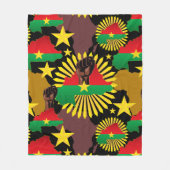 Burkina Faso kaart, vlag en revolutie vuist Fleece Deken (Voorkant)
