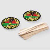 Burkina Faso kaart, vlag en revolutie vuist Handwaaier (Niet-gemonteerd)