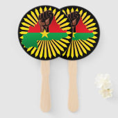 Burkina Faso kaart, vlag en revolutie vuist Handwaaier (Voorkant en achterkant)