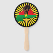Burkina Faso kaart, vlag en revolutie vuist Handwaaier (Voorkant)