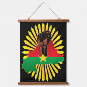Burkina Faso kaart, vlag en revolutie vuist Hangend Wandkleed (Voorkant)