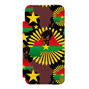 Burkina Faso kaart, vlag en revolutie vuist