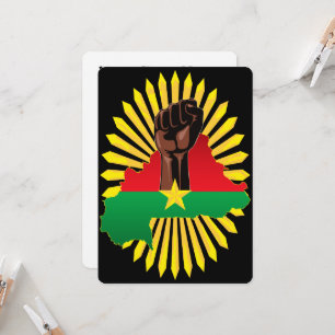 Burkina Faso kaart, vlag en revolutie vuist Kaart