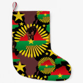 Burkina Faso kaart, vlag en revolutie vuist Kleine Kerstsok (Voorkant)