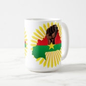 Burkina Faso kaart, vlag en revolutie vuist Koffiemok (Voorkant rechts)