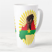 Burkina Faso kaart, vlag en revolutie vuist Latte Mok (Rechterhoek)