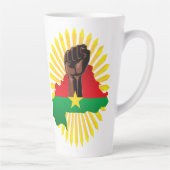 Burkina Faso kaart, vlag en revolutie vuist Latte Mok (Rechts)