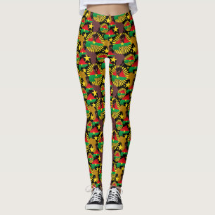 Burkina Faso kaart, vlag en revolutie vuist Leggings