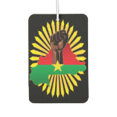 Burkina Faso kaart, vlag en revolutie vuist Luchtverfrisser (Voorkant)