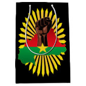 Burkina Faso kaart, vlag en revolutie vuist Medium Cadeauzakje (Voorkant)