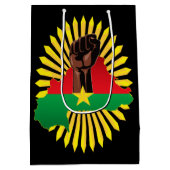 Burkina Faso kaart, vlag en revolutie vuist Medium Cadeauzakje (Achterkant)