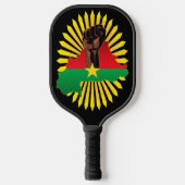 Burkina Faso kaart, vlag en revolutie vuist Pickleball Paddle (Voorkant)