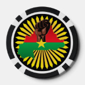 Burkina Faso kaart, vlag en revolutie vuist Poker Chips (Achterkant)