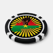 Burkina Faso kaart, vlag en revolutie vuist Poker Chips (Enkel)