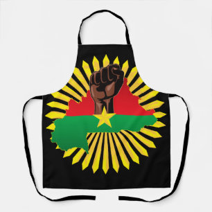 Burkina Faso kaart, vlag en revolutie vuist Schort