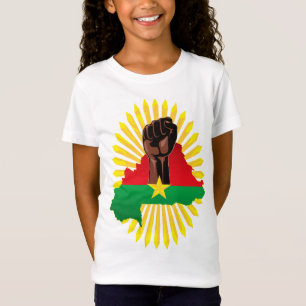 Burkina Faso kaart, vlag en revolutie vuist T-shirt