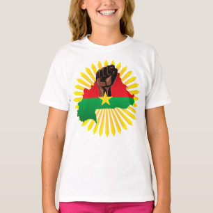 Burkina Faso kaart, vlag en revolutie vuist T-shirt