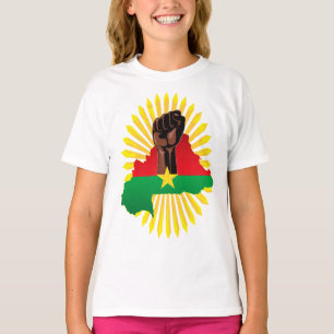 Burkina Faso kaart, vlag en revolutie vuist T-shirt