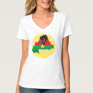 Burkina Faso kaart, vlag en revolutie vuist T-shirt