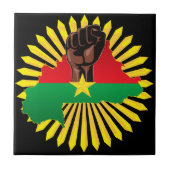 Burkina Faso kaart, vlag en revolutie vuist Tegeltje (Voorkant)