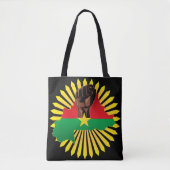 Burkina Faso kaart, vlag en revolutie vuist Tote Bag (Voorkant)
