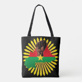 Burkina Faso kaart, vlag en revolutie vuist Tote Bag (Achterkant)