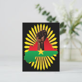 Burkina Faso kaart, vlag en revolutie vuist Uitnodiging Briefkaart (Staand voorkant)