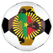 Burkina Faso kaart, vlag en revolutie vuist Voetbal (Gedraaid)