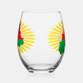 Burkina Faso kaart, vlag en revolutie vuist Wijnglas Zonder Voet (Rechts)