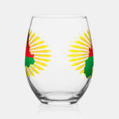 Burkina Faso kaart, vlag en revolutie vuist Wijnglas Zonder Voet (Links)