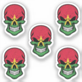 Burkina Faso Lachende Schedel Vlag Sticker (Voorkant)