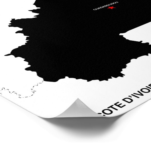 burkina faso land politieke kaart vlag poster (Hoek)