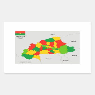 burkina faso land politieke kaart vlag rechthoekige sticker