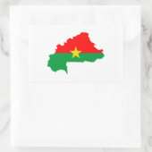 burkina faso land vlag silhouette rechthoekige sticker (Tas)