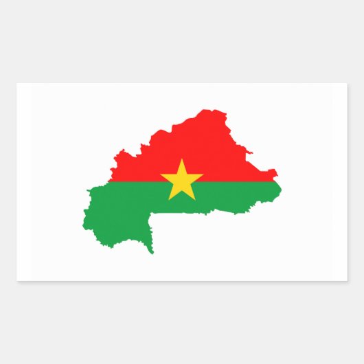 burkina faso land vlag silhouette rechthoekige sticker (Voorkant)