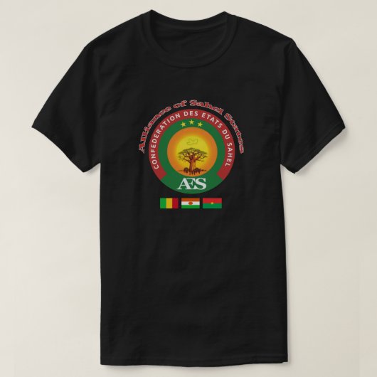 Burkina Faso, Mali, Niger Alliantie van Sahel-stat T-shirt (Design voorkant)