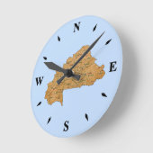 Burkina Faso Map Clock Ronde Klok (Hoek)