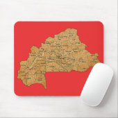 Burkina Faso Map Mousepad Muismat (Met muis)