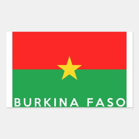 burkina faso naam land vlag rechthoekige sticker (Voorkant)