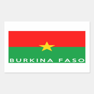 burkina faso naam land vlag rechthoekige sticker