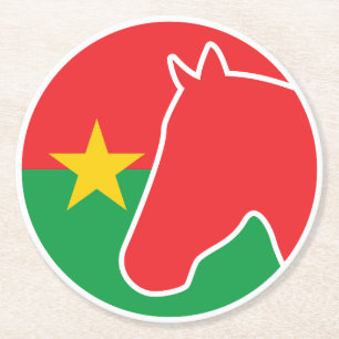 Burkina Faso Paard Burkinese nationale dierenvlag Ronde Kartonnen Onderzetter