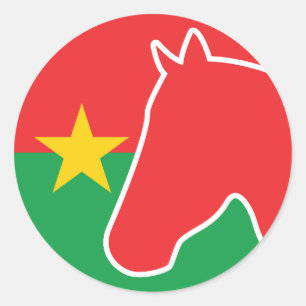 Burkina Faso Paard Burkinese nationale dierenvlag Ronde Sticker